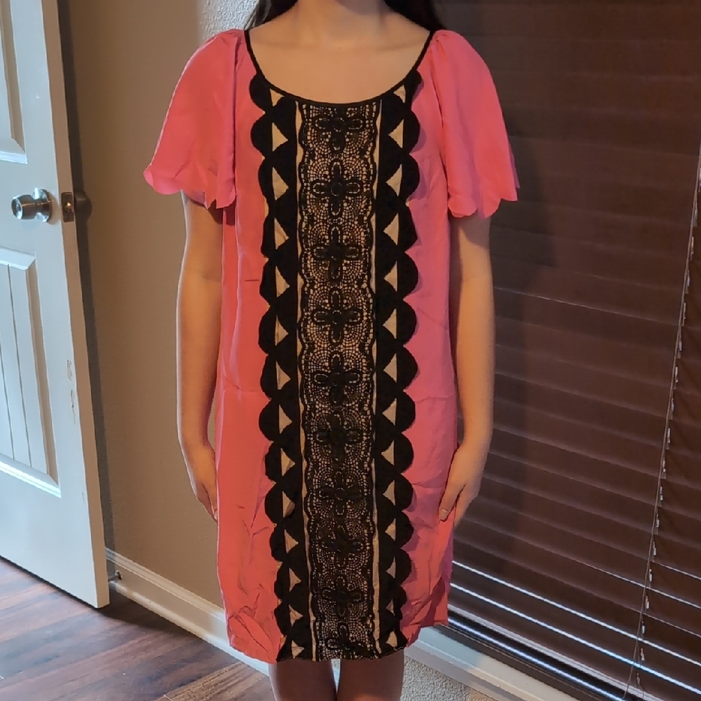 Tracy Reese Pink Dress with Black Lace
